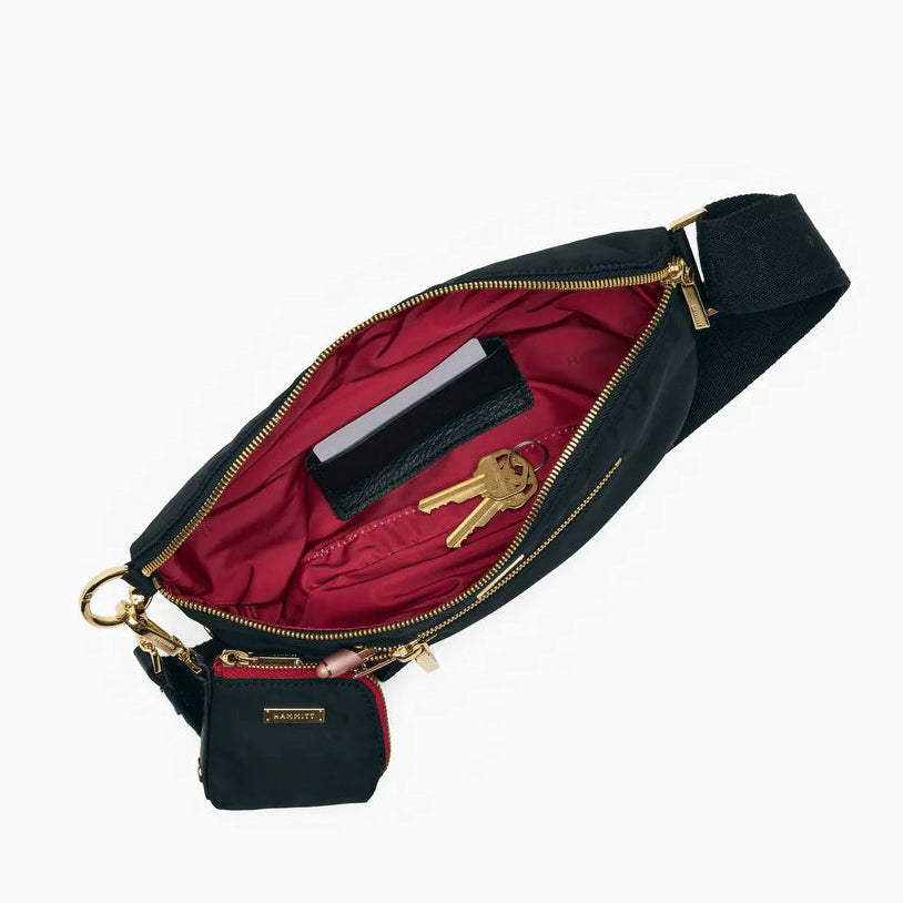 Hammitt Charles Belt Bag - Black Nylon Cargo/Gold