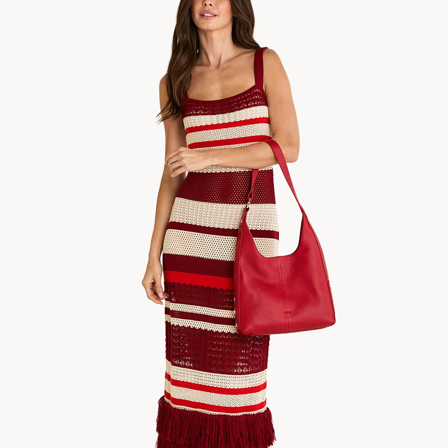 Hammitt Tim Med Bag - Chili Red/Shiny Gold