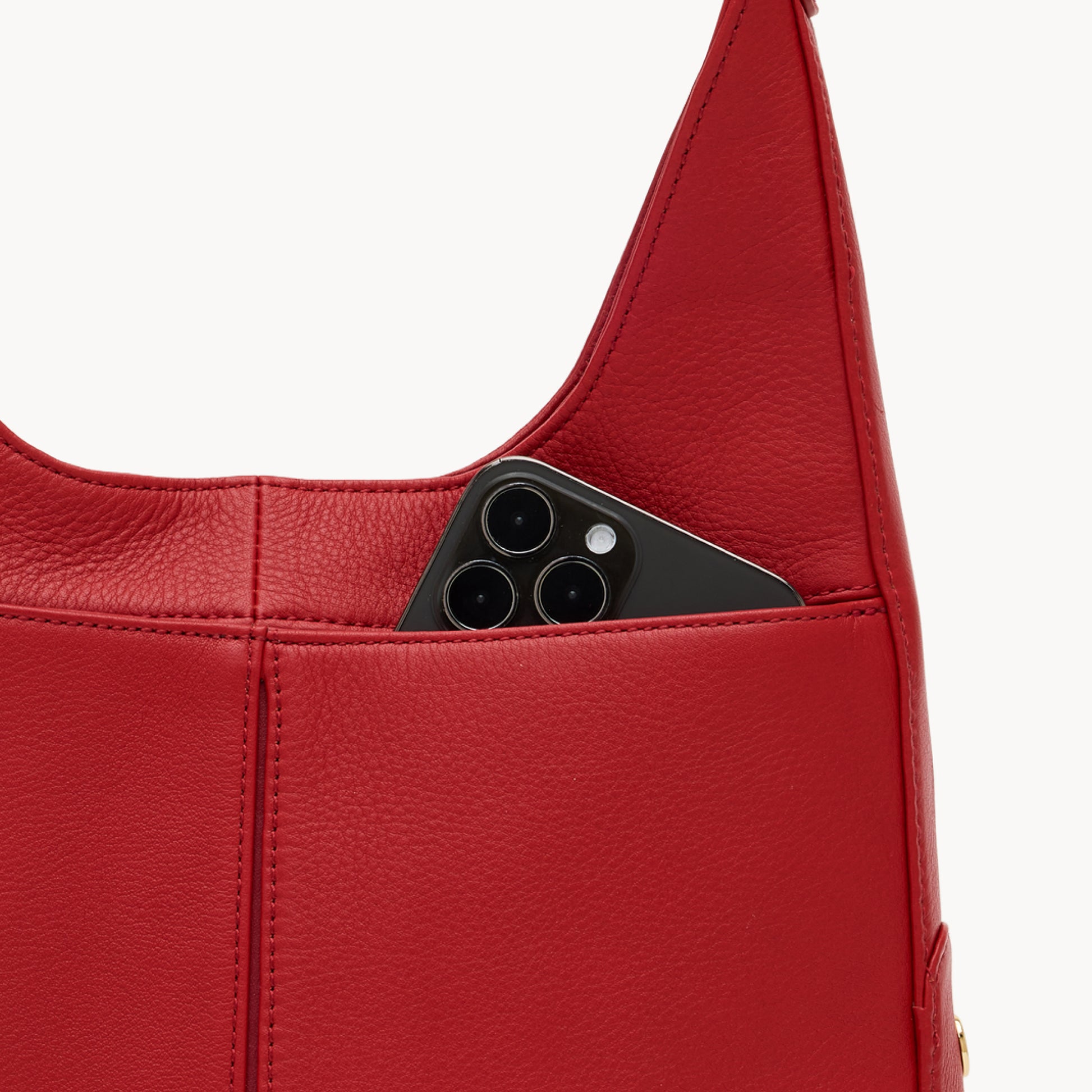 Hammitt Tim Med Bag - Chili Red/Shiny Gold