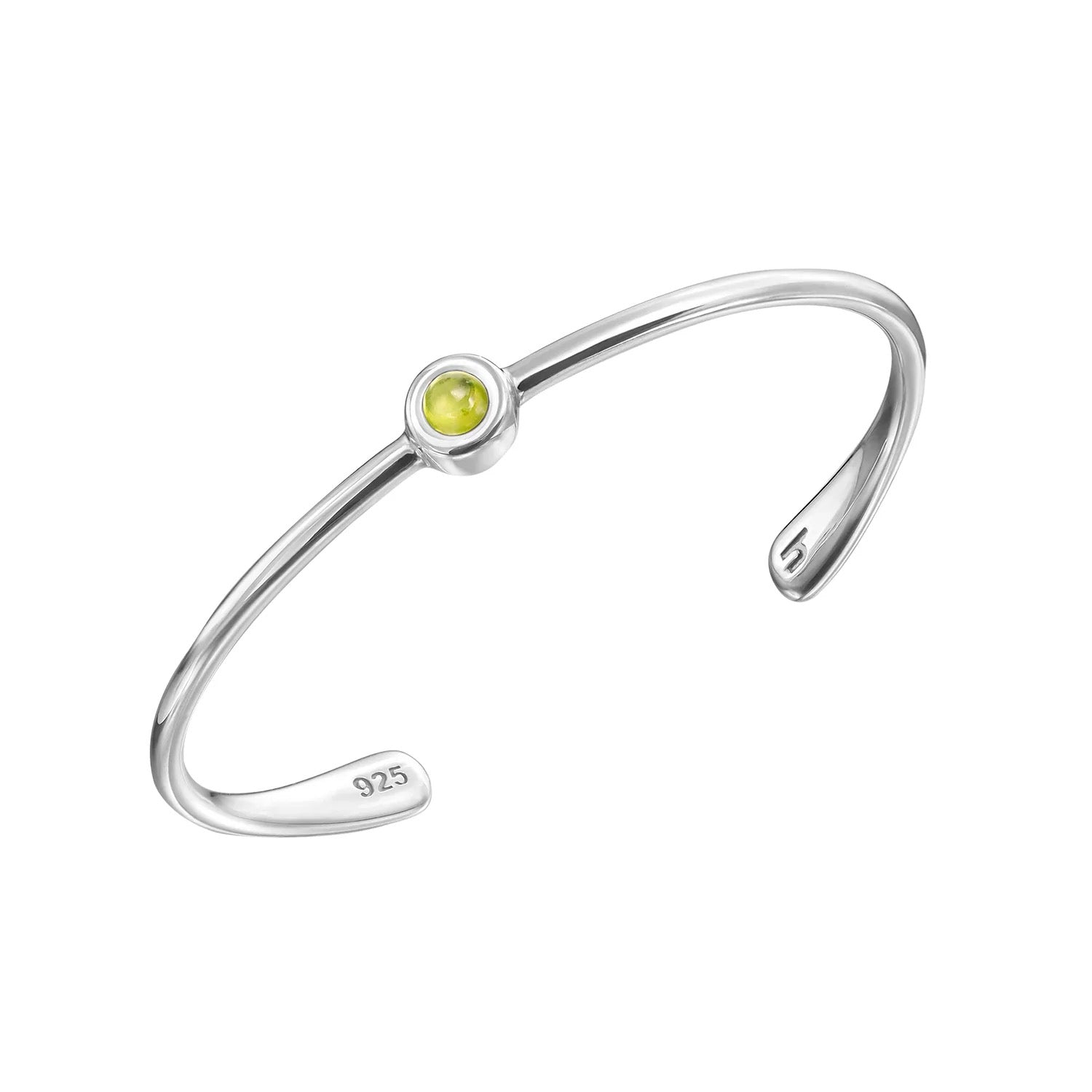 Sterling Silver Circle Cuff Bangle with Vesuvianite