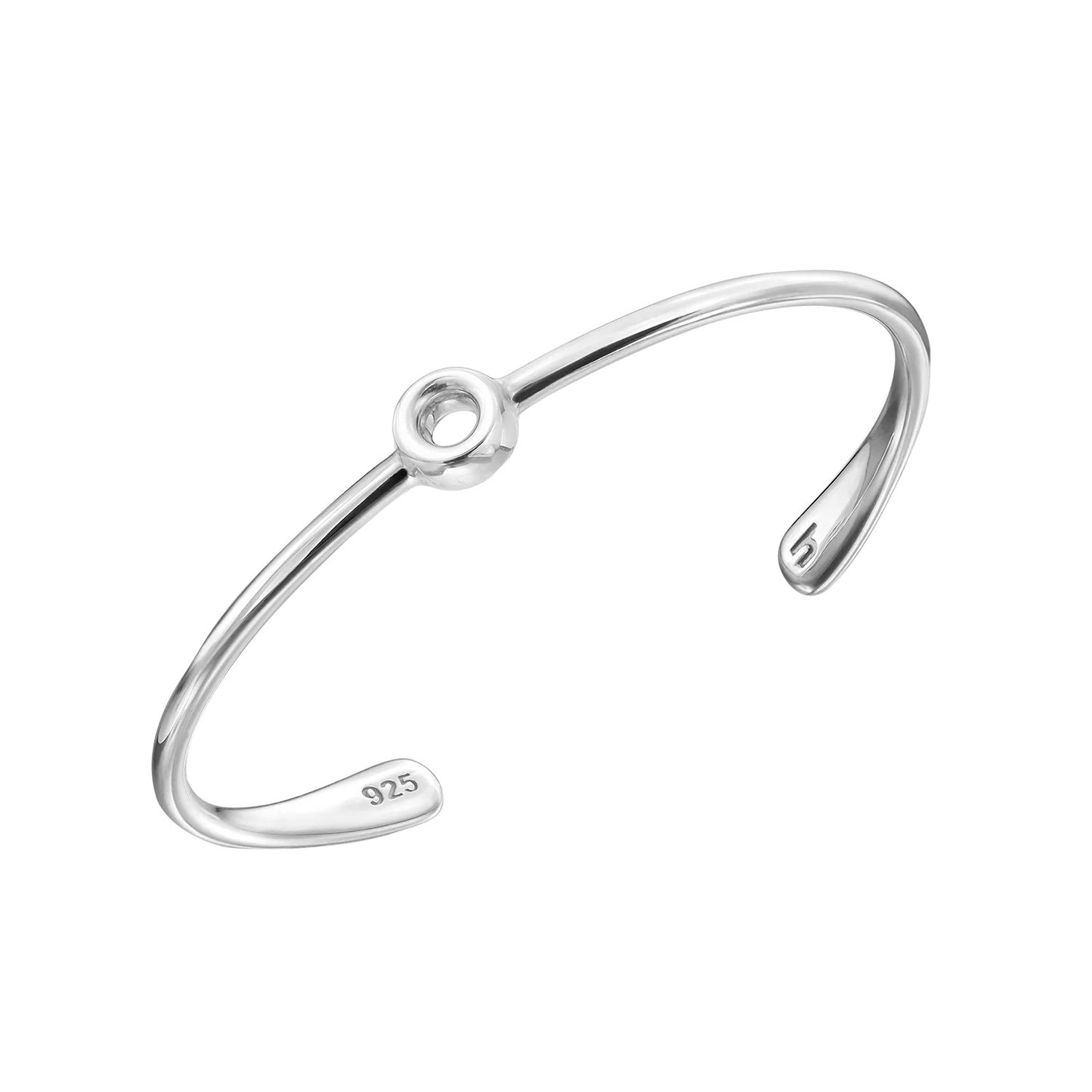 Sterling Silver Open Circle Cuff Bangle