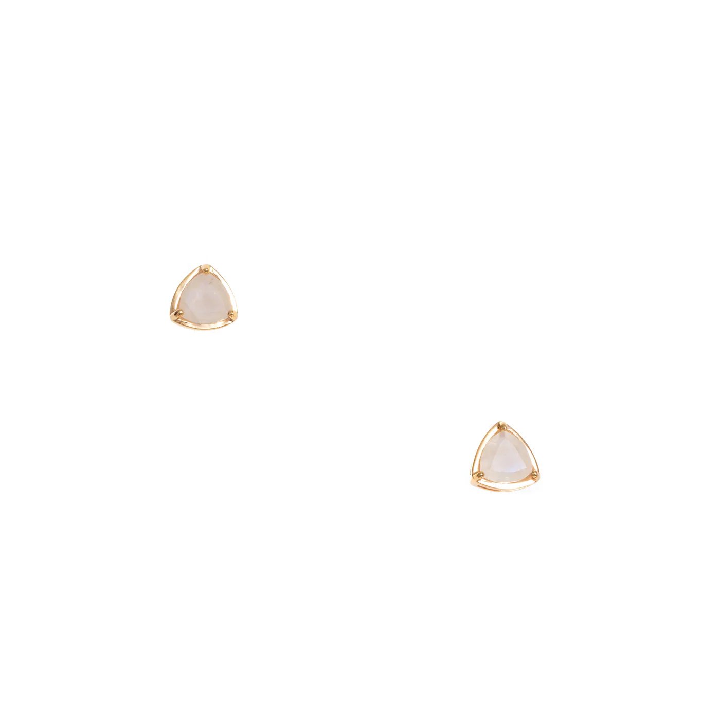 Trillion Stud Earrings - Moonstone