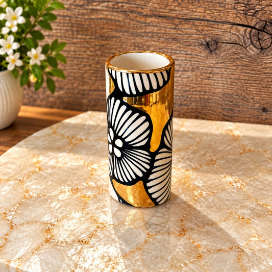 Small 22k Gold Luster ‘Gilded Bloom’ Handmade Vase