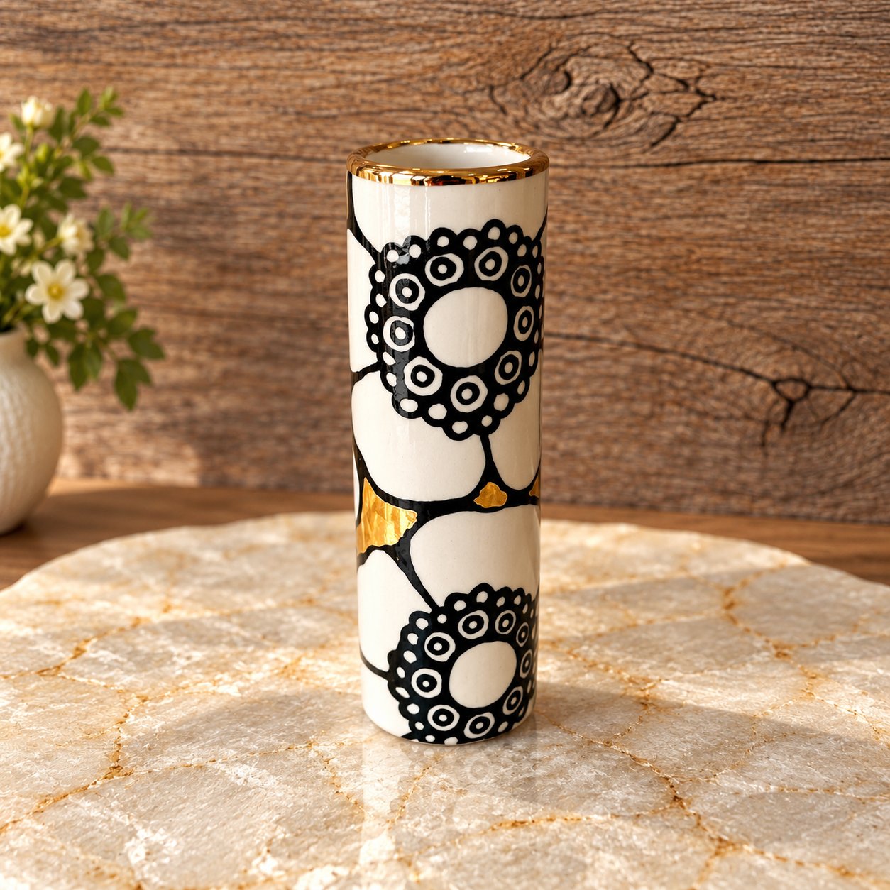 Medium 22k Gold Luster ‘Gilded Bloom’ Handmade Vase