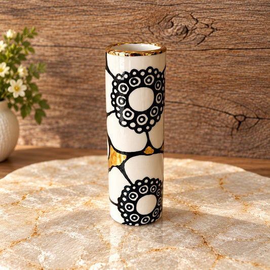 Medium 22k Gold Luster ‘Gilded Bloom’ Handmade Vase