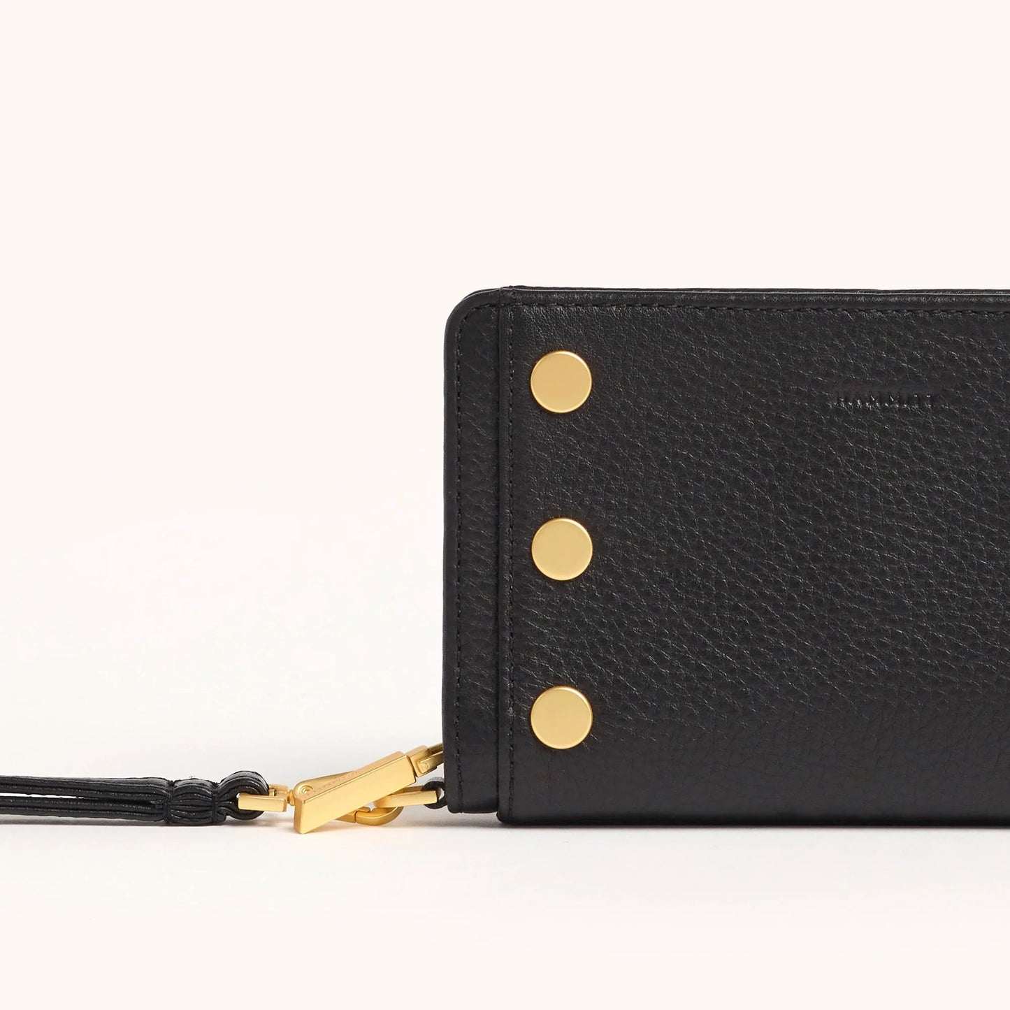 Hammitt Bryant Wallet - Black/Brushed Gold with Red Zip