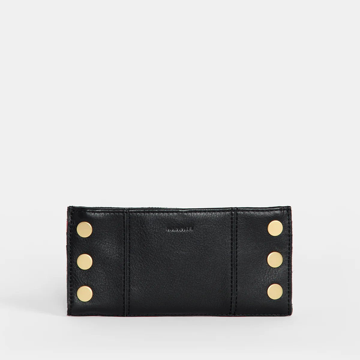 Hammitt 110 North Wallet - Black/Brushed Gold with Red Zip