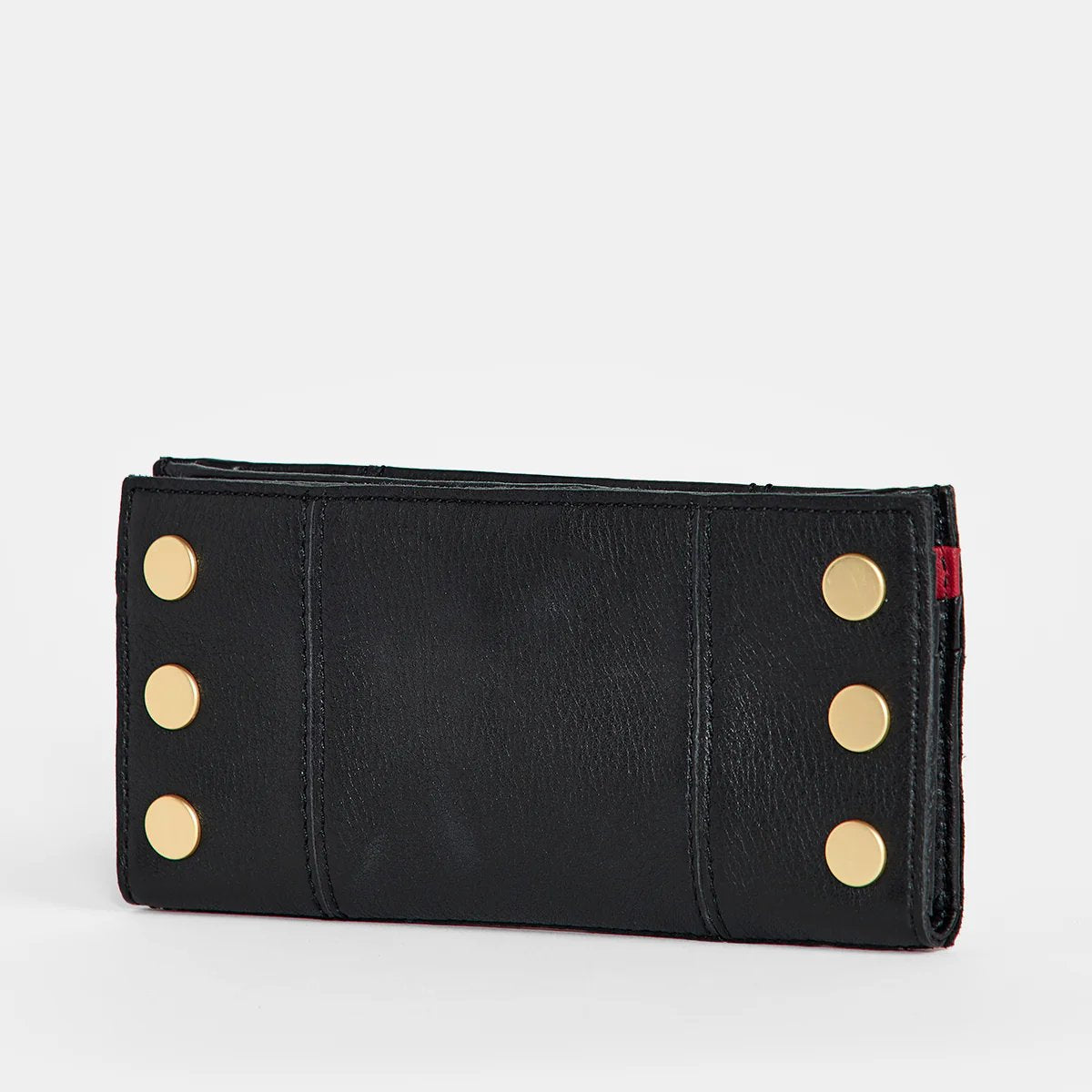 Hammitt 110 North Wallet - Black/Brushed Gold with Red Zip