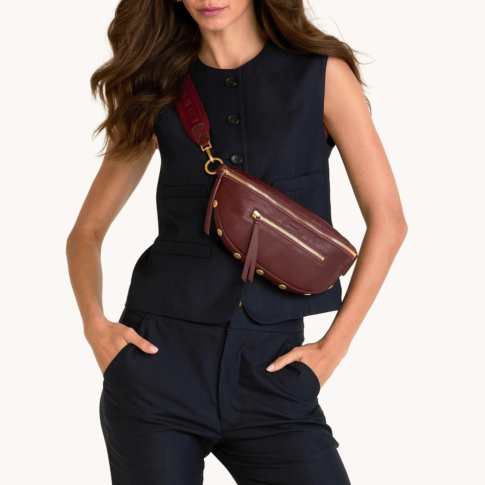 Hammitt Charles Belt Bag - LIMITED EDITION Cherrywood/Brushed Gold