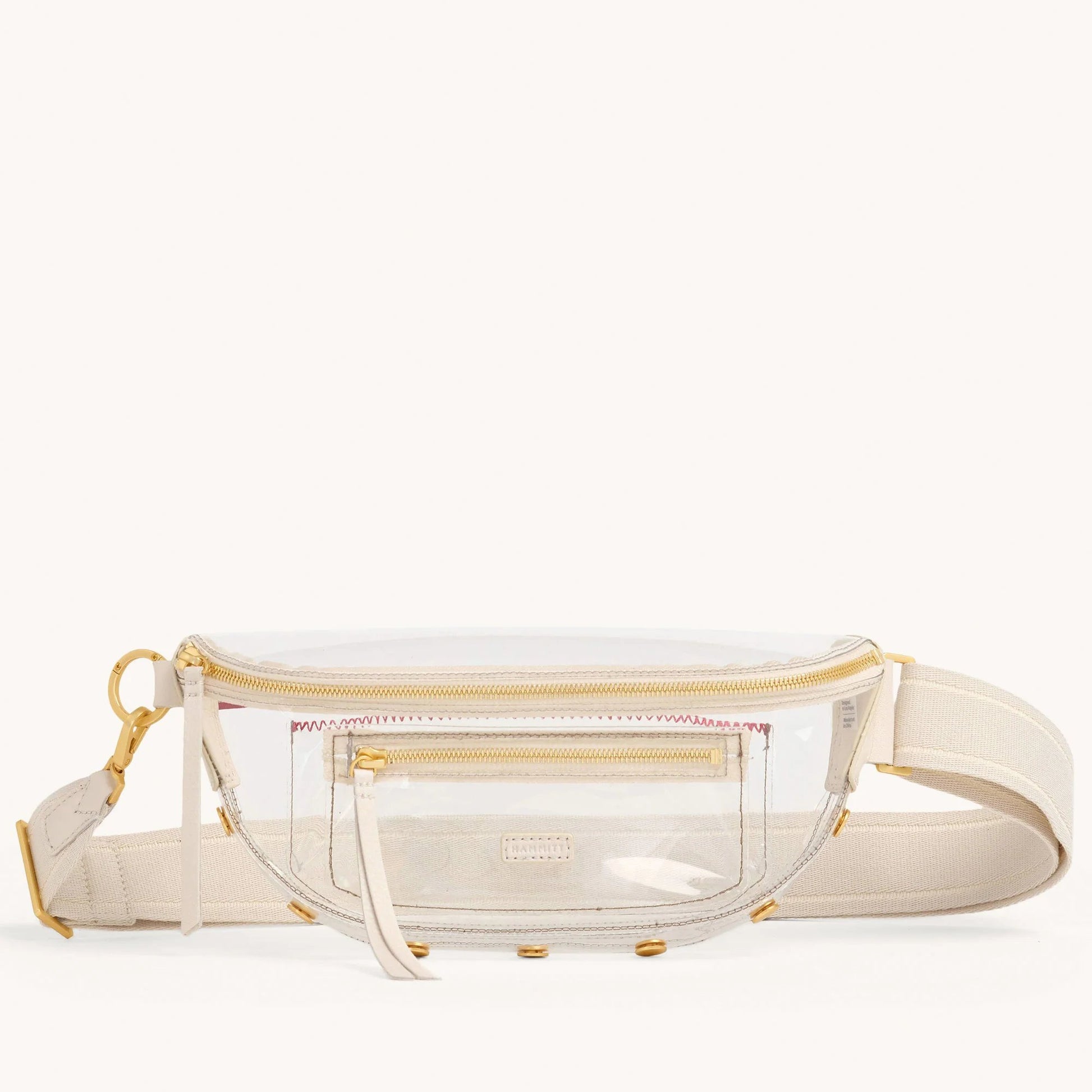 Hammitt Charles Clear Belt Bag - Calla Lily White/Brushed Gold