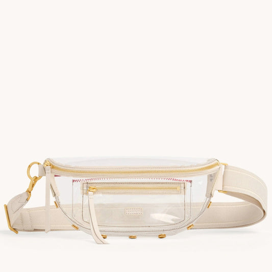 Hammitt Charles Clear Belt Bag - Calla Lily White/Brushed Gold