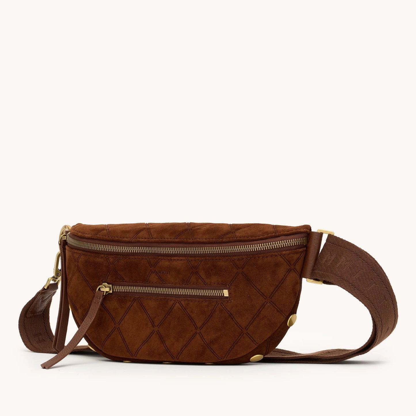 Hammitt Charles Belt Bag - LIMITED EDITION Chocolate Diamond Suede/Antique Gold