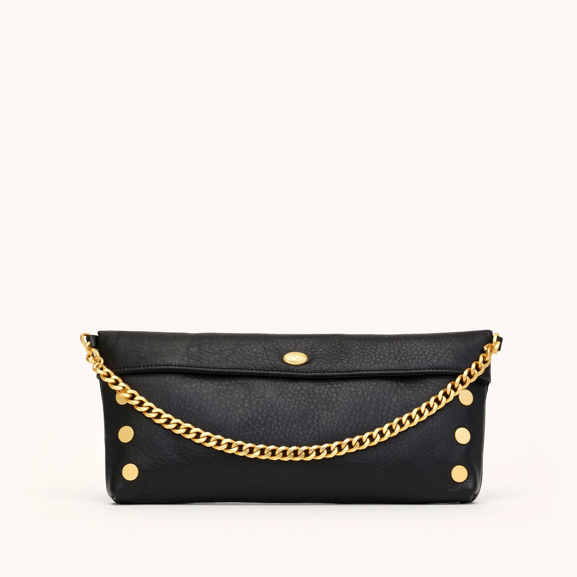 Hammitt Invitation Clutch - Black/Brushed Gold