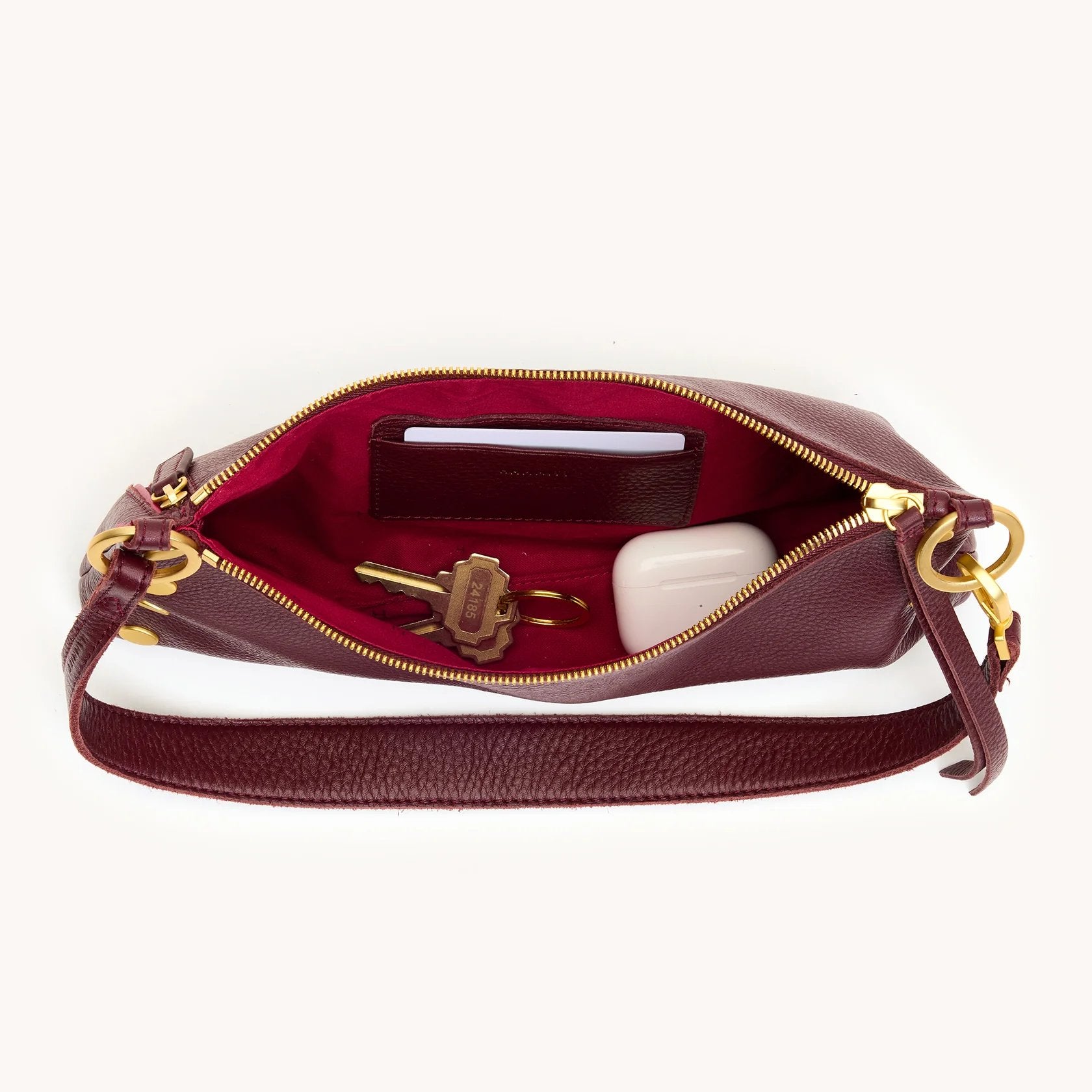 Hammitt Kyle Crossbody/Shoulder Bag - LIMITED EDITION Cherrywood Pebble/Brushed Gold