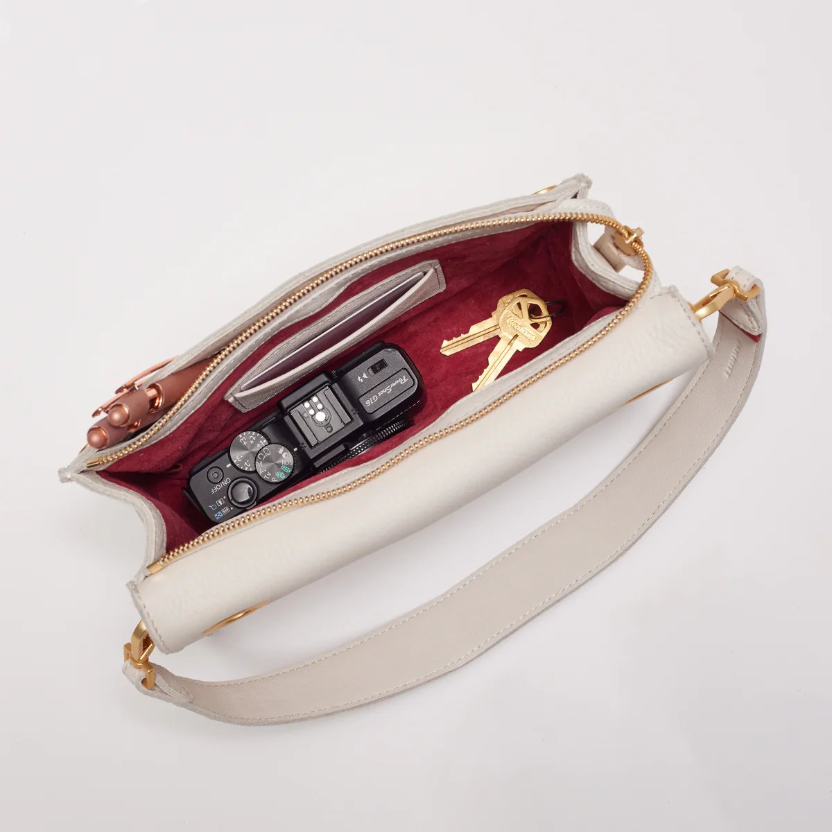 Hammitt Montana Clutch SML - LIMITED EDITION Calla Lily White/Brushed Gold