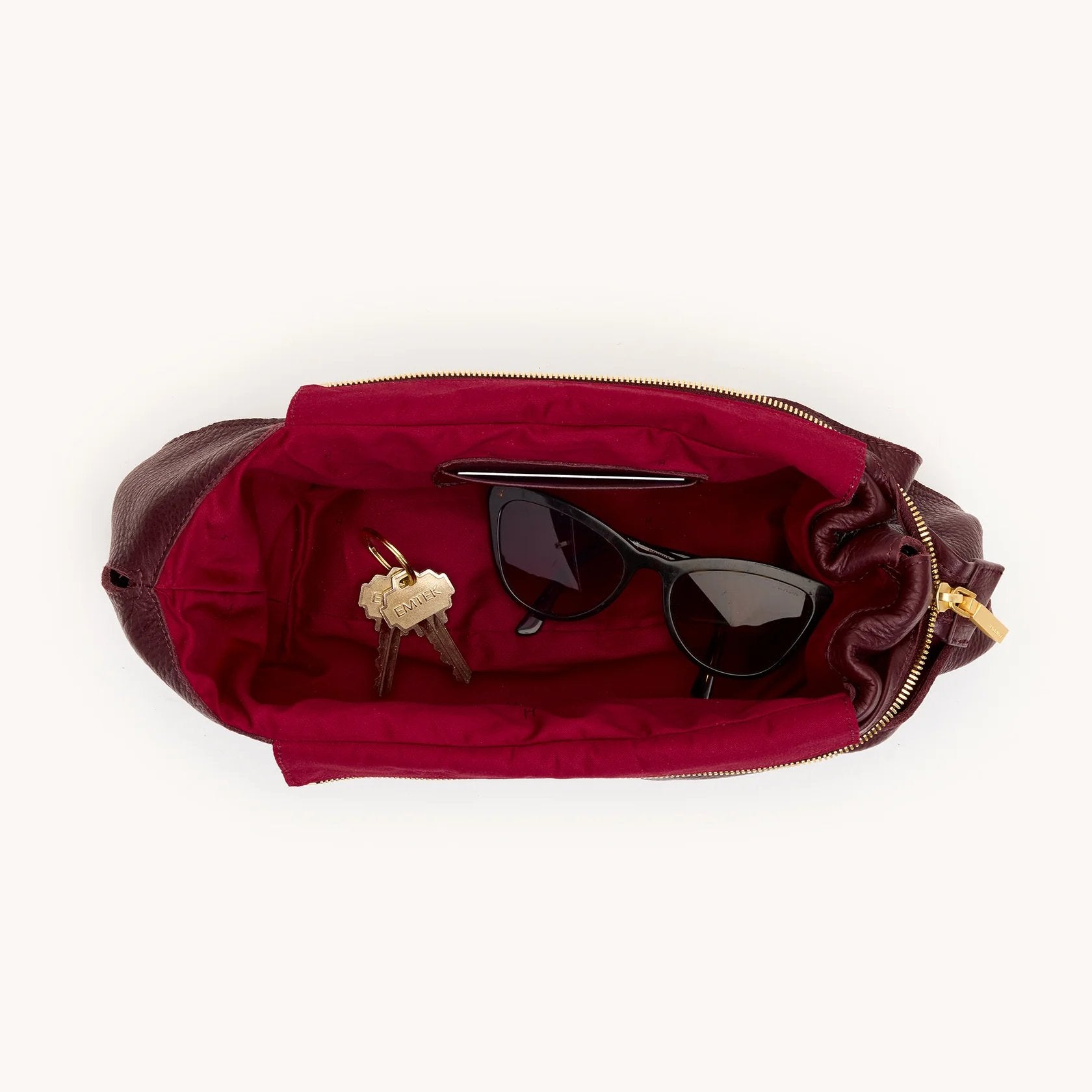 Hammitt Tom Zip Medium Bag - LIMITED EDITION Cherrywood/Brushed Gold