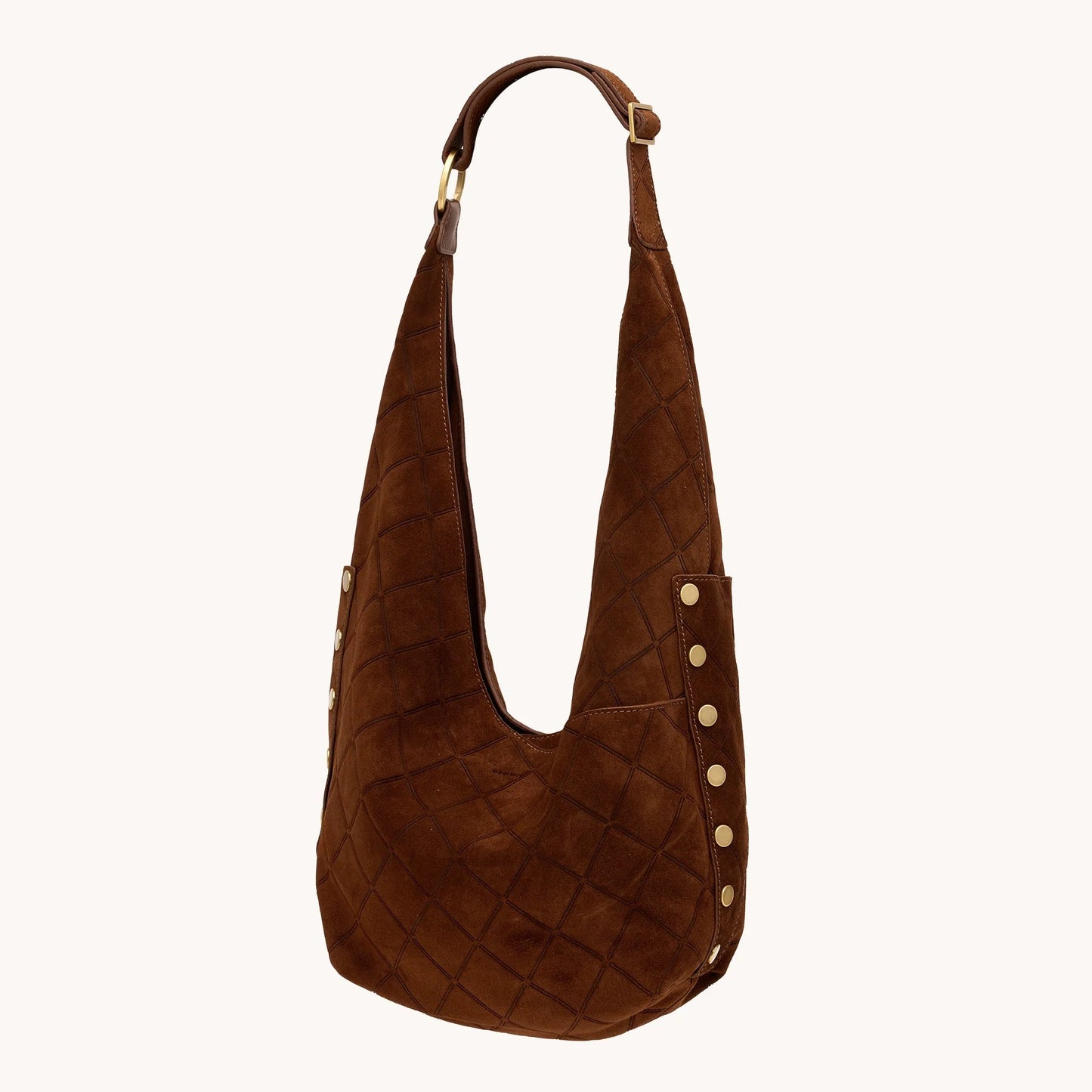 Hammitt Tom Zip Hobo Bag - LIMITED EDITION Chocolate Diamond Suede/Antique Gold