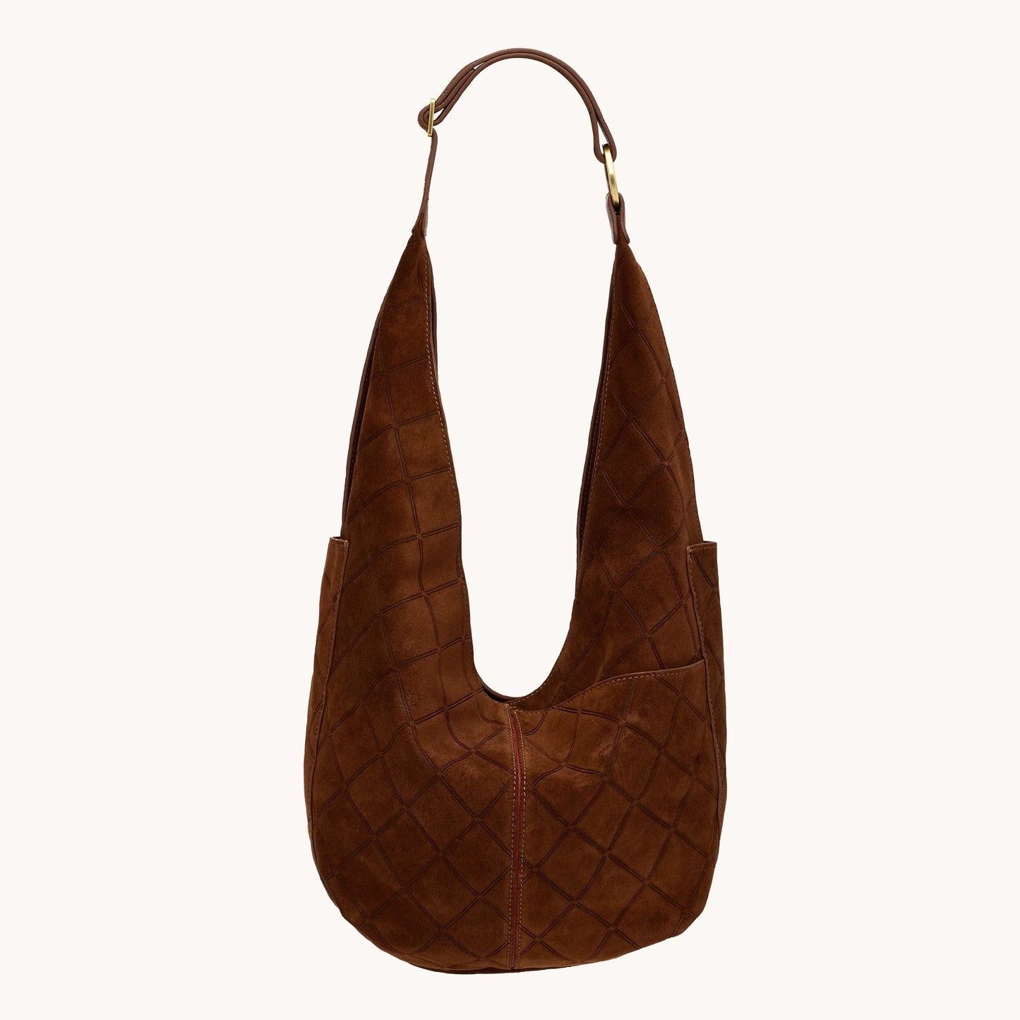 Hammitt Tom Zip Hobo Bag - LIMITED EDITION Chocolate Diamond Suede/Antique Gold