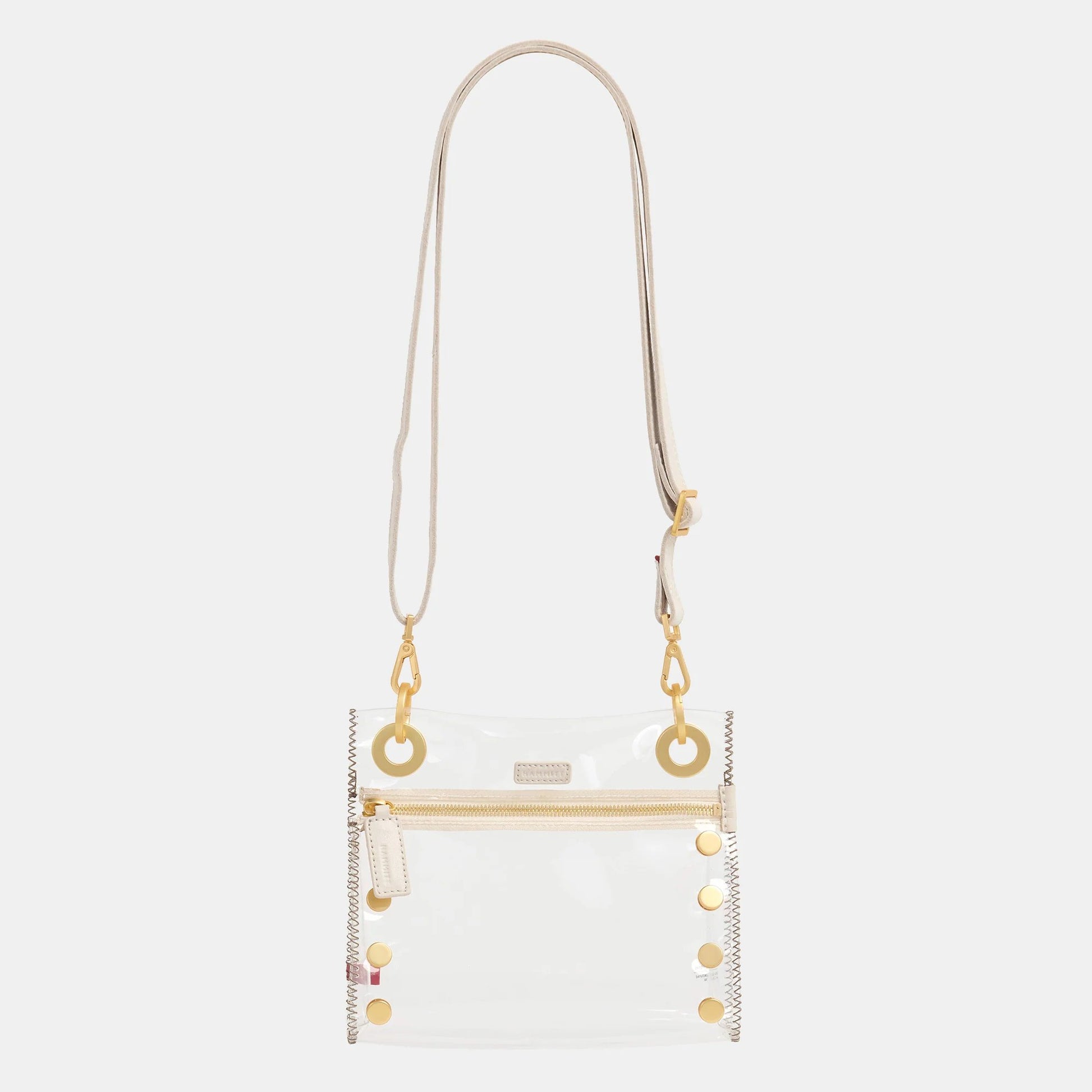 Hammitt Tony Clear Small Crossbody Bag - Calla Lily White/Brushed Gold