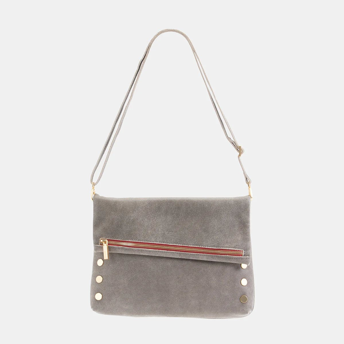 Hammitt VIP Large Crossbody Bag - Pewter/Brushed Gold Red Zip