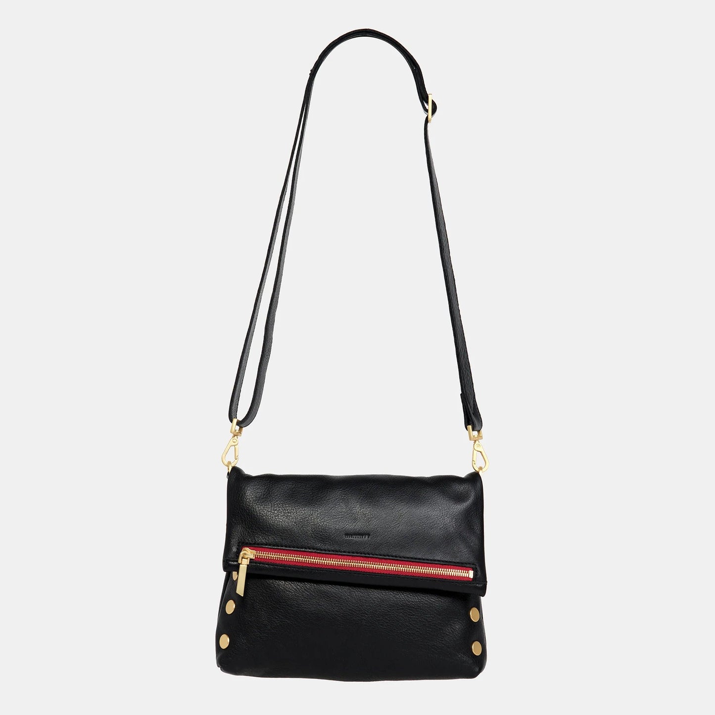 Hammitt VIP Medium Crossbody Bag - Black/Brushed Gold Red Zip