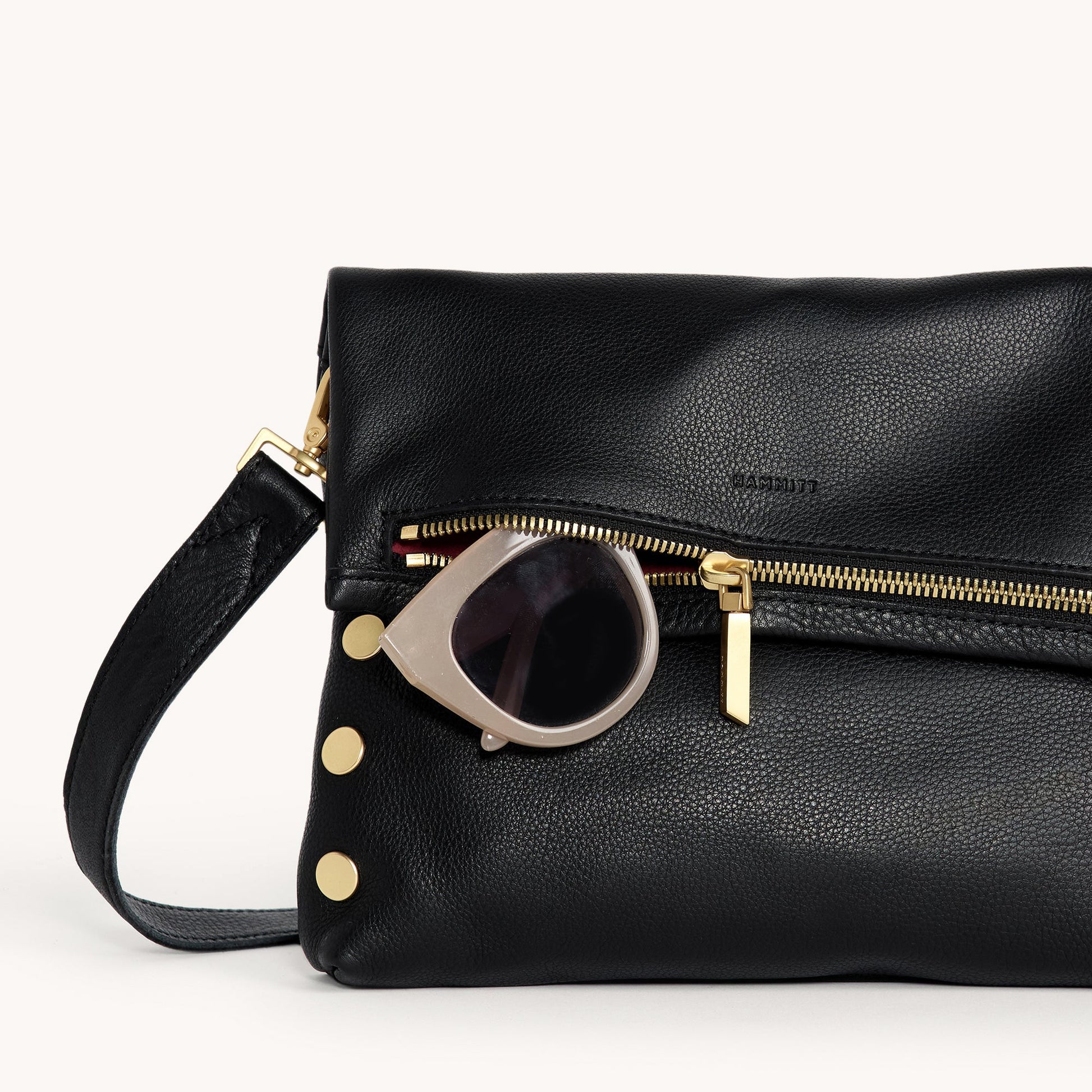 Hammitt VIP Medium Crossbody Bag - Black/Brushed Gold