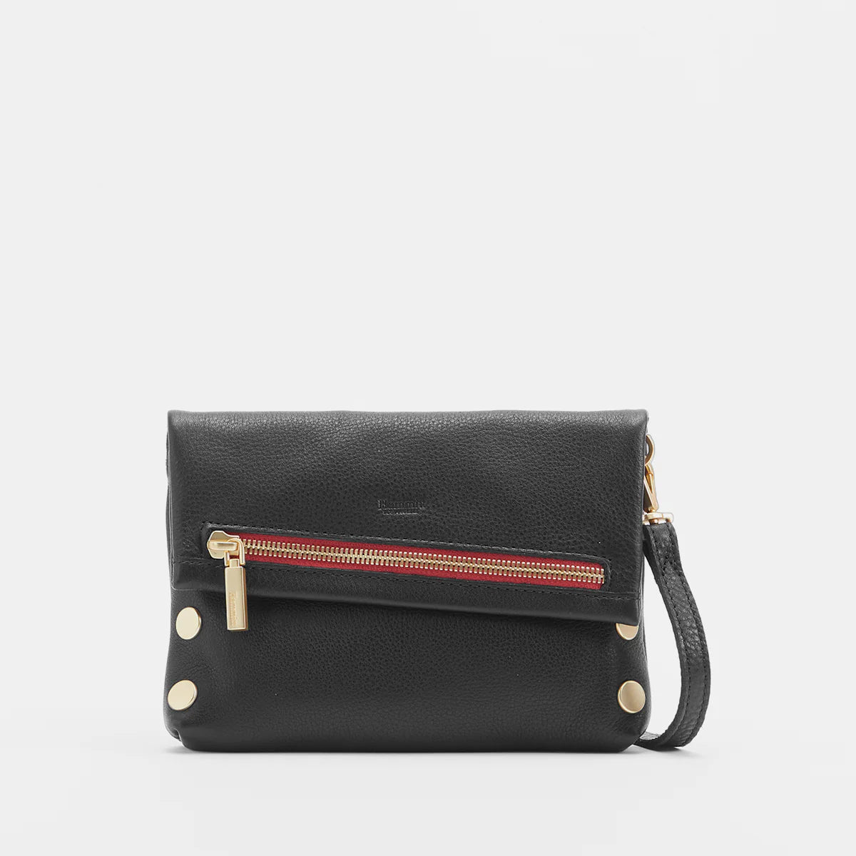 Hammitt VIP Small Crossbody Bag - Black/Brushed Gold with Red Zip