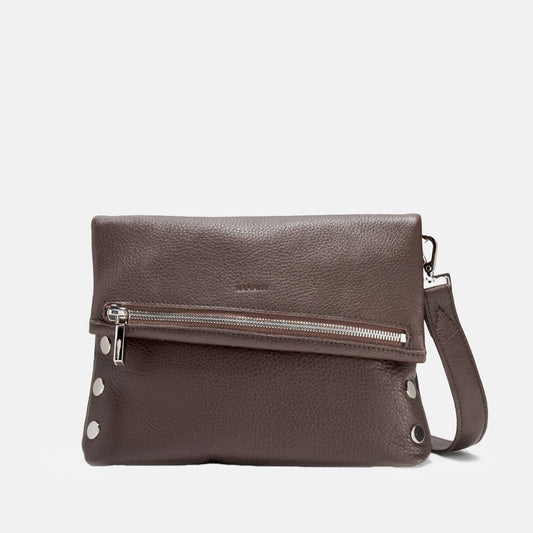 Hammitt VIP Medium Crossbody Bag - LIMITED EDITION Espresso Pebble/Shiny Silver