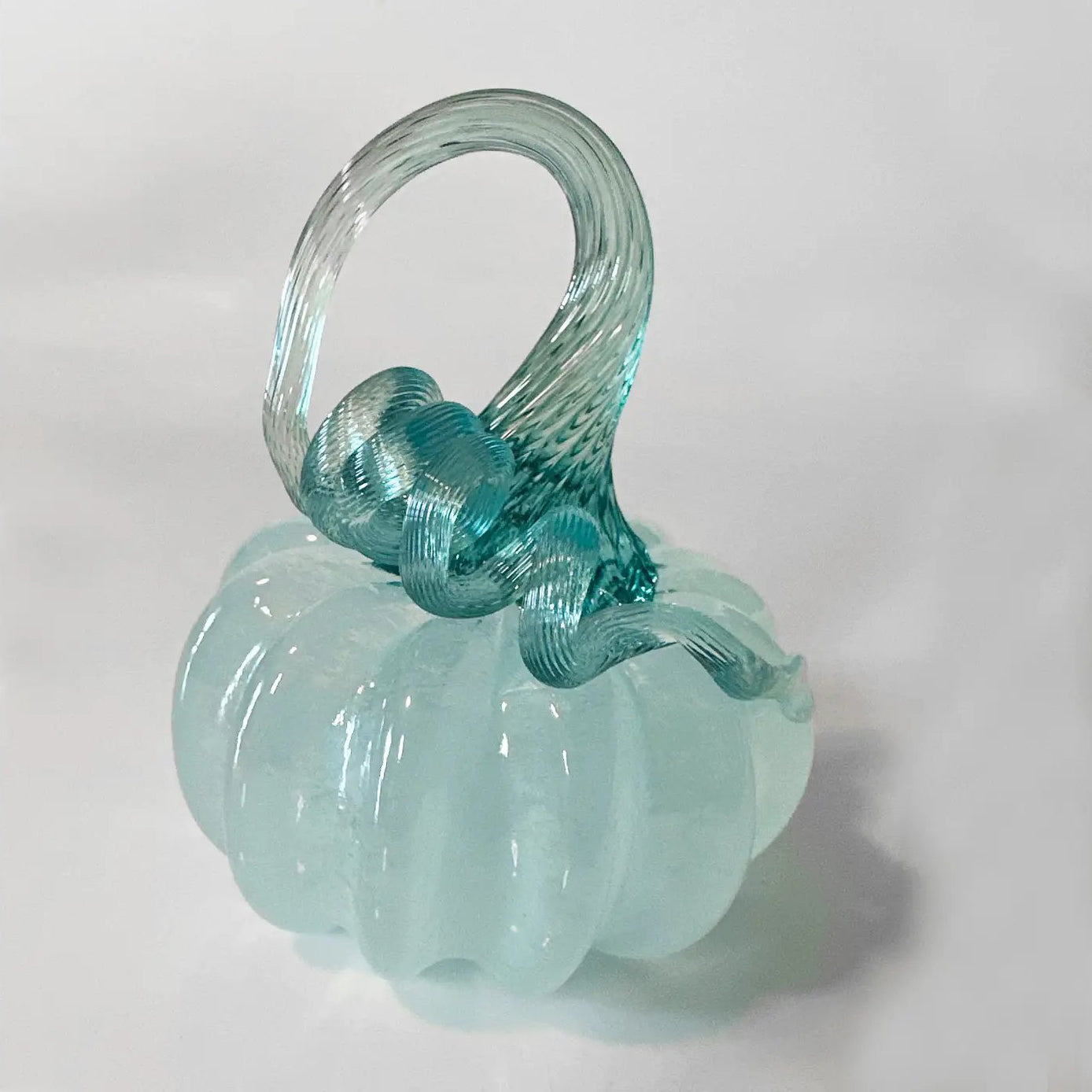 Decorative Blown Glass Mini Pumpkin (select color) Celedon/Teal