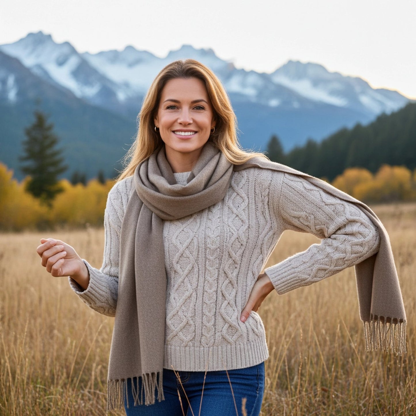 Baby Alpaca Solid Scarf - Hazelnut