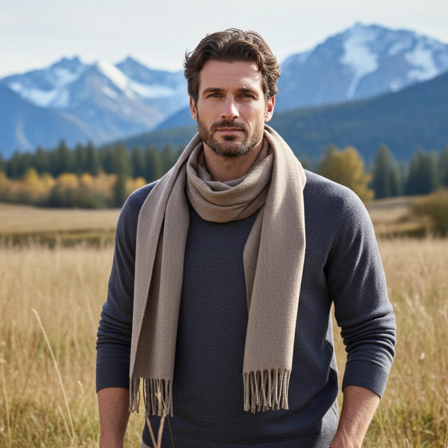 Baby Alpaca Solid Scarf - Hazelnut