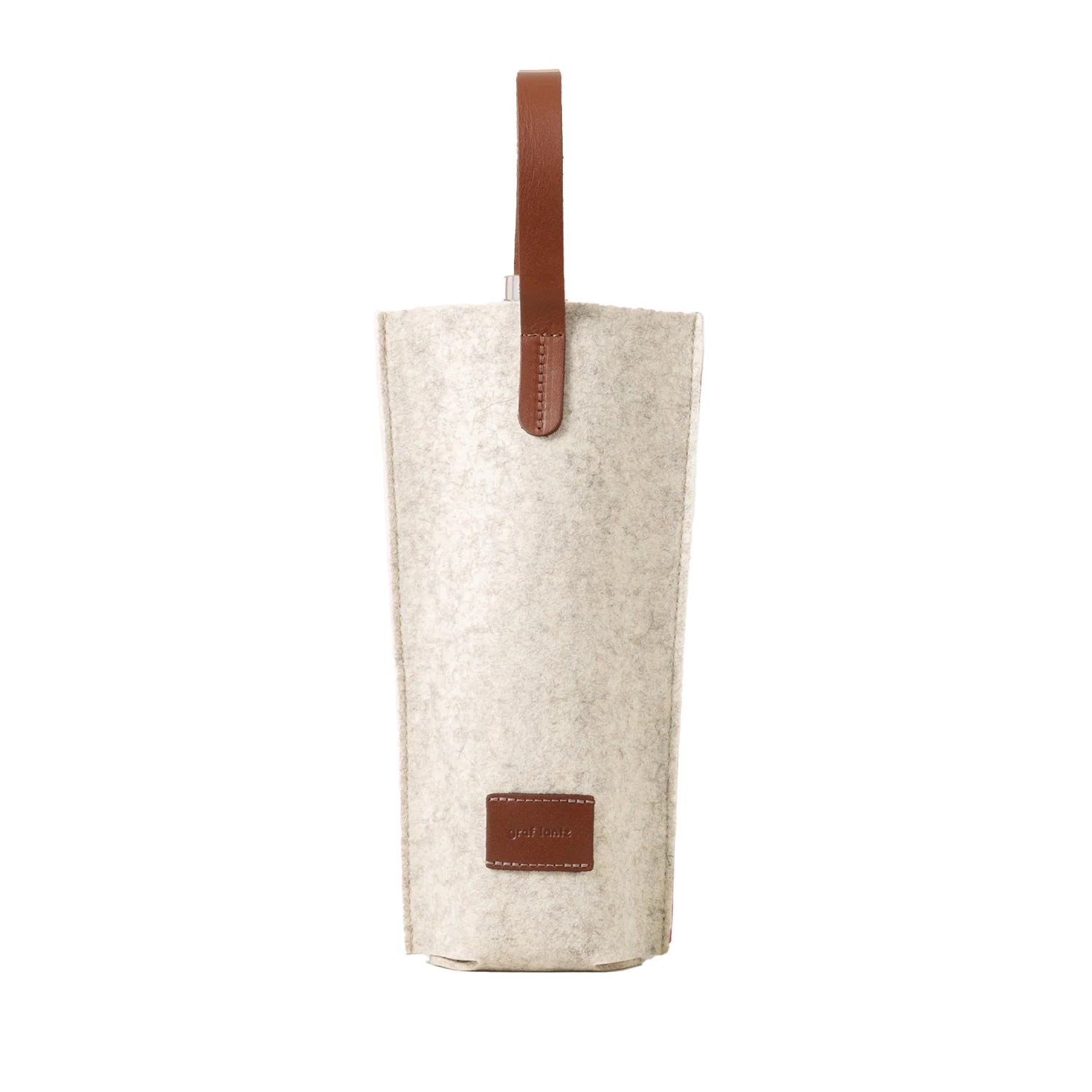 Felt Wine Cozy Carrier - Solo (choose color) Heather White/Sienna