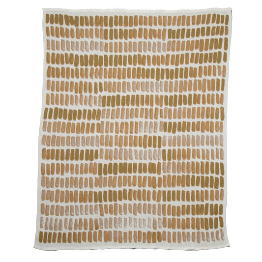 Sustainable Cotton Knit Watercolor Patterned Throw Blanket (select color)