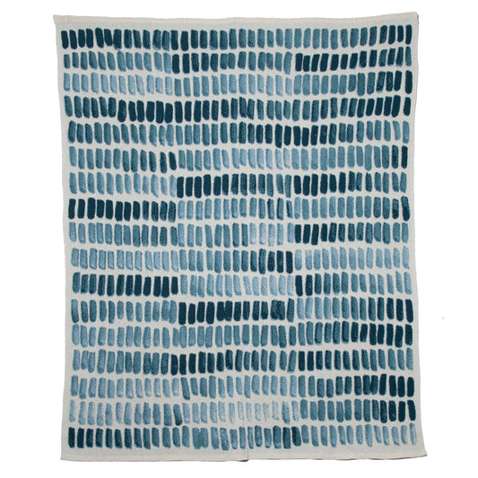 Sustainable Cotton Knit Watercolor Patterned Throw Blanket (select color)