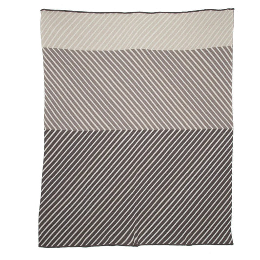 Sustainable Cotton Knit ‘Zag’ Striped Throw Blanket