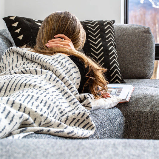 Sustainable Cotton Knit ‘Terrains’ Throw Blanket