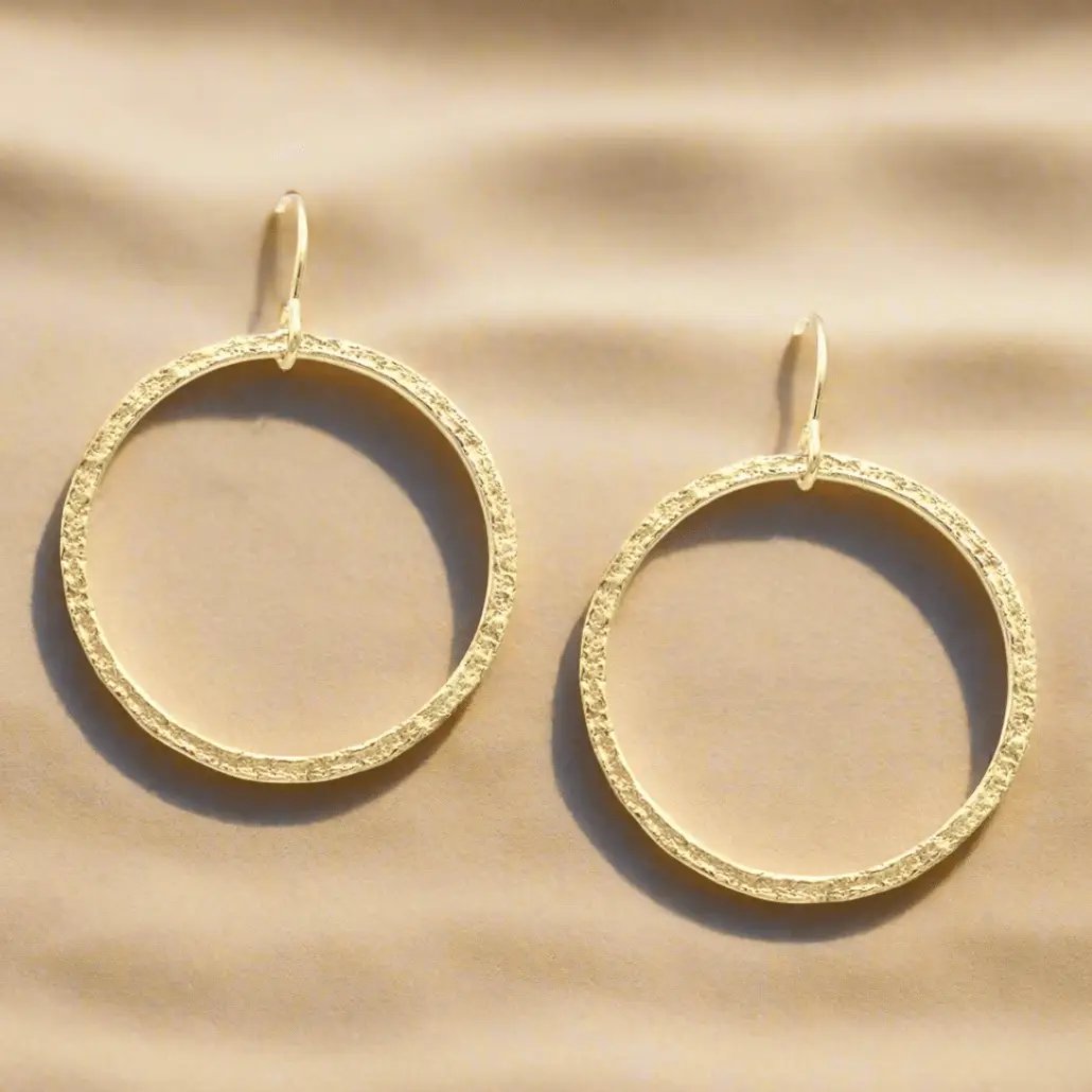 Golden Circle Dangle Earrings