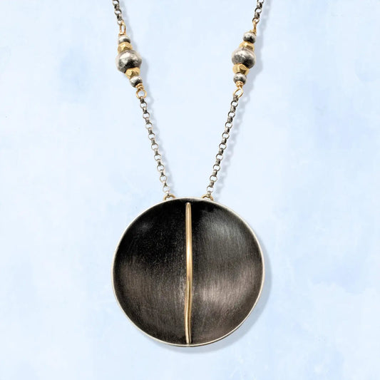 Mixed-Metal ‘Golden Rift’ Pendant Necklace