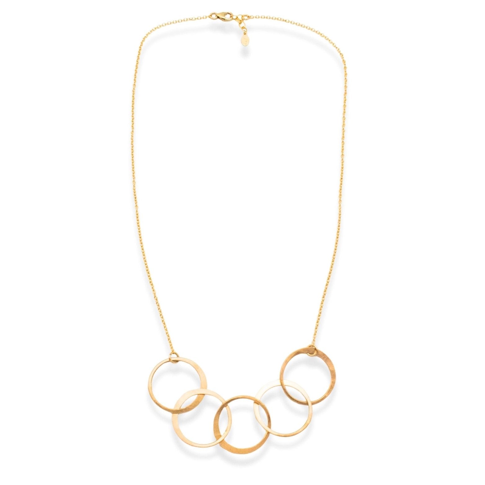 Gold Link Circle Statement Necklace