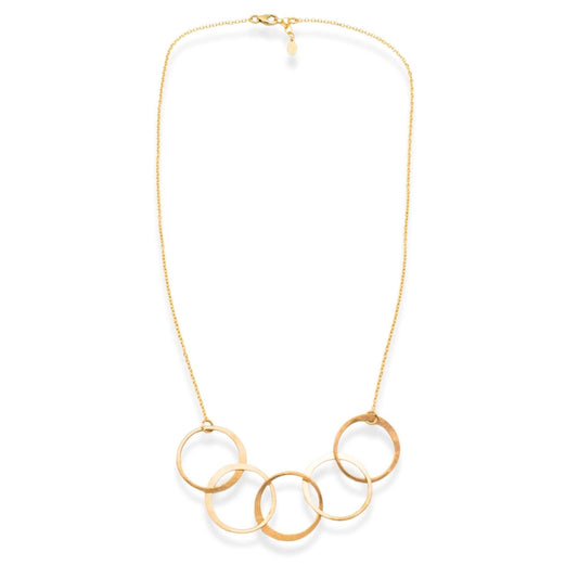 Gold Link Circle Statement Necklace
