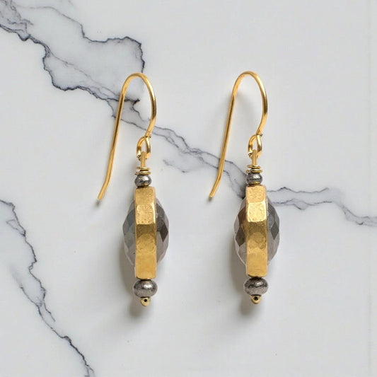 Labradorite ‘Luminous Circle’ Drop Earrings