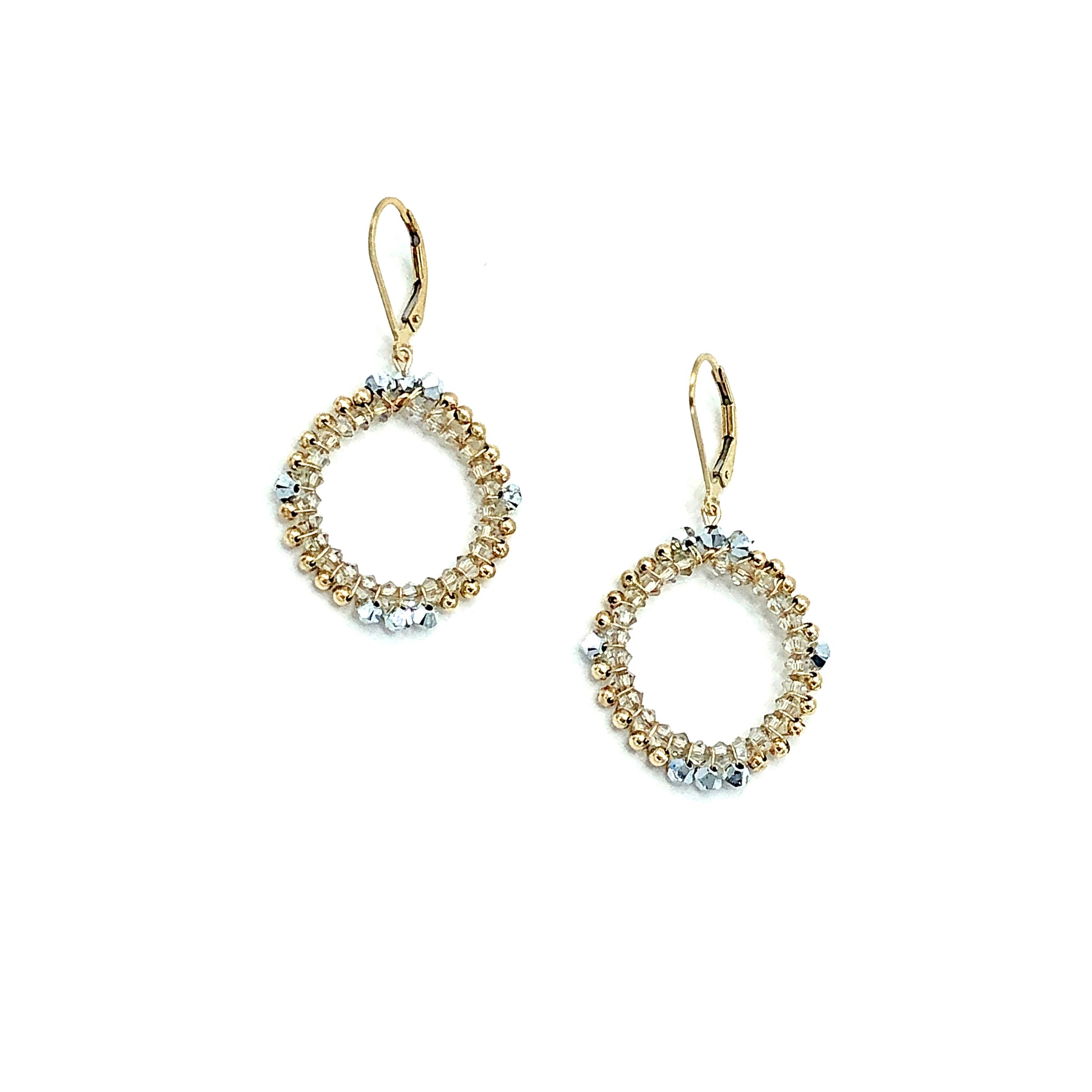 Open Circle Swarovski Crystal Earrings