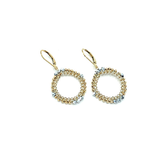 Open Circle Swarovski Crystal Earrings