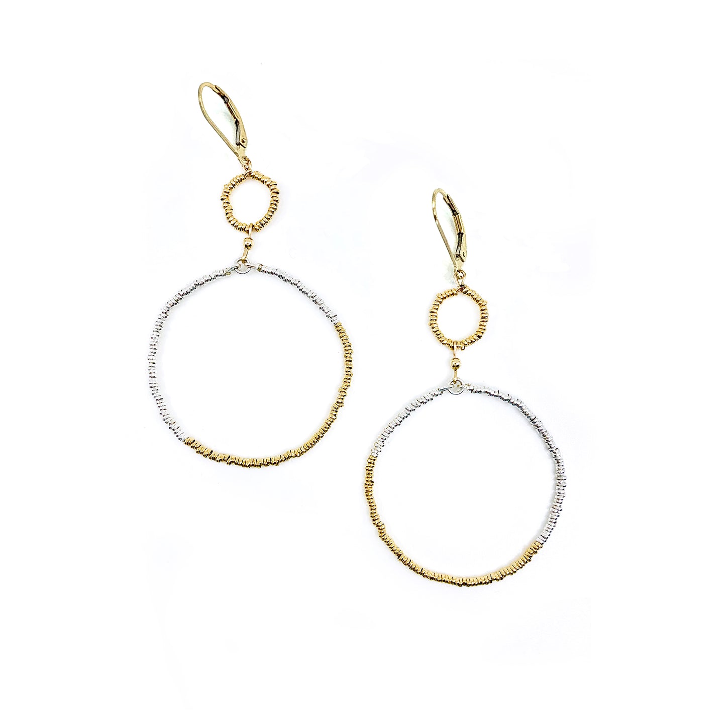 Silver + Gold Chain Link Hoop Earrings