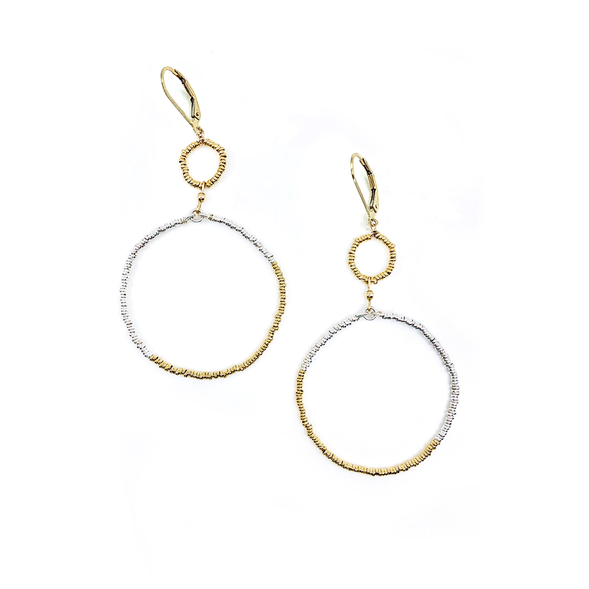 Silver + Gold Chain Link Hoop Earrings