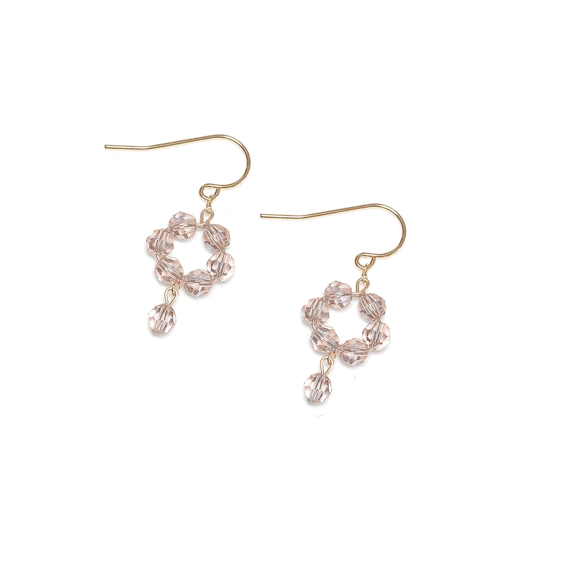 European Crystal Dainty 'Flower' Dangle Earrings (Select Color) Golden Shadow