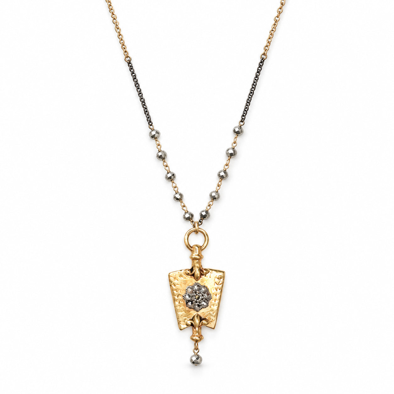 Vintage Hand-Cut Steel Key Pendant Necklace