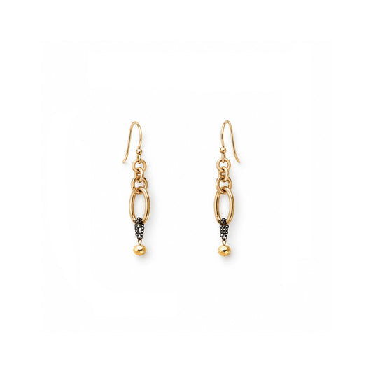 Intaglio Twisted Link Drop Earrings