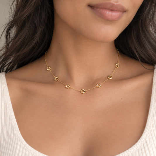 Aurum European Crystal Seven-Station Necklace