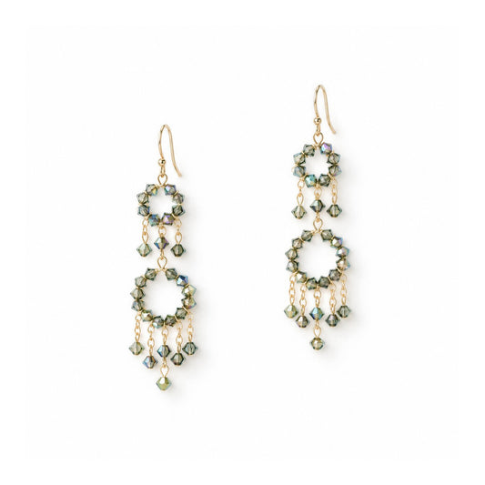 Black Diamond European Crystal Chandelier Earrings